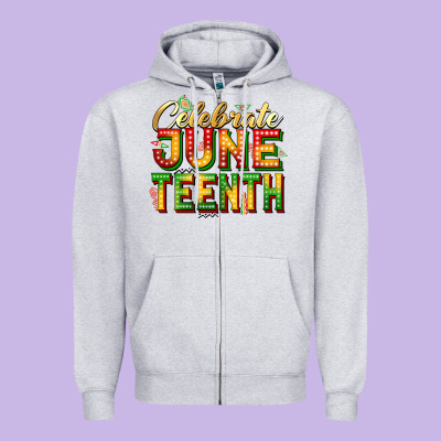 Celebrate Juneteenth Zipper Hoodie Designed By Zillion Design Studio