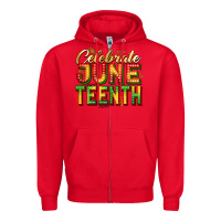 Red celebrate juneteenth Zipper Hoodie - Zillion Design Studio