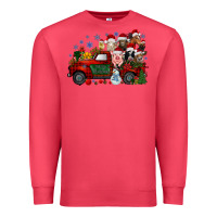 Cardinal christmas farm animals truck Premium Sweatshirt - RacoonDesign