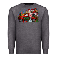 Charcoal Heather christmas farm animals truck Premium Sweatshirt - RacoonDesign