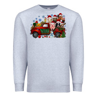 Heather Grey christmas farm animals truck Premium Sweatshirt - RacoonDesign