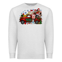 Oatmeal Heather christmas farm animals truck Premium Sweatshirt - RacoonDesign