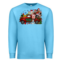 Ocean Blue christmas farm animals truck Premium Sweatshirt - RacoonDesign