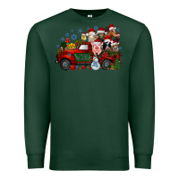 Sports Green christmas farm animals truck Premium Sweatshirt - RacoonDesign