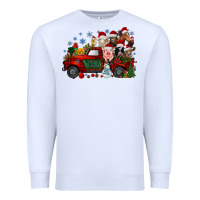 White christmas farm animals truck Premium Sweatshirt - RacoonDesign