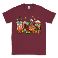 Burgundy Christmas coffee cups with French Bulldog Classic Tee - RanaPortraitStore