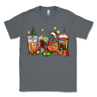 Charcoal Heather Christmas coffee cups with French Bulldog Classic Tee - RanaPortraitStore