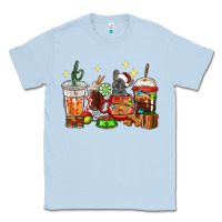 Dusty Blue Christmas coffee cups with French Bulldog Classic Tee - RanaPortraitStore