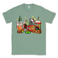 Sage Christmas coffee cups with French Bulldog Classic Tee - RanaPortraitStore