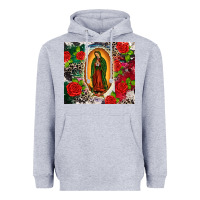 Heather Grey Lady of Guadalupe Heavyweight Hoodie - CTS Tumbler Store