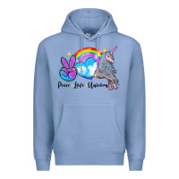 Colony Blue peace love unicorn Premium Hoodie - LillyAllenDesigns