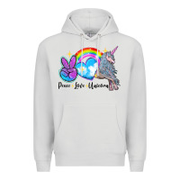 Dove Grey peace love unicorn Premium Hoodie - LillyAllenDesigns