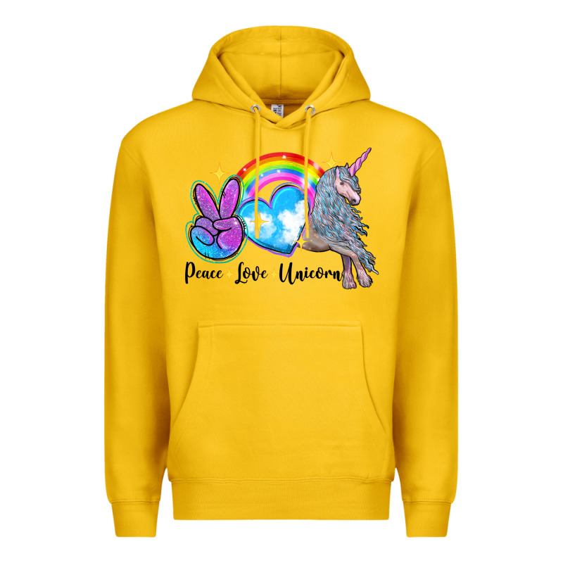 Peace Love Unicorn Premium Hoodie by LillyAllenDesigns | Teevron