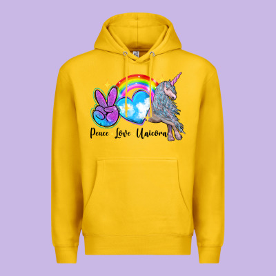 Peace Love Unicorn Premium Hoodie Designed By Lillyallendesigns