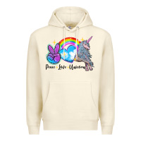 Sandshell peace love unicorn Premium Hoodie - LillyAllenDesigns