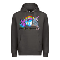 Smoke peace love unicorn Premium Hoodie - LillyAllenDesigns