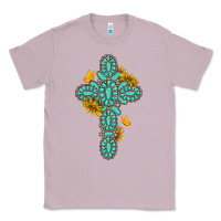 Lilac gemstone cross with sunflowers and butterflies Classic Tee - texasbilliewilder
