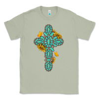 Matcha gemstone cross with sunflowers and butterflies Classic Tee - texasbilliewilder