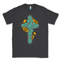 Smoke gemstone cross with sunflowers and butterflies Classic Tee - texasbilliewilder