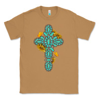 Toasted Coconut gemstone cross with sunflowers and butterflies Classic Tee - texasbilliewilder