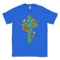 True Royal gemstone cross with sunflowers and butterflies Classic Tee - texasbilliewilder