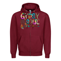 Burgundy gypsy soul Zipper Hoodie - texasbilliewilder