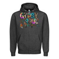 Charcoal Heather gypsy soul Zipper Hoodie - texasbilliewilder