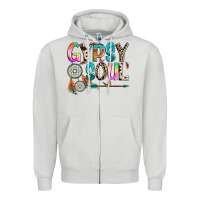 Dove Grey gypsy soul Zipper Hoodie - texasbilliewilder