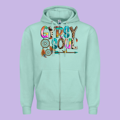 Gypsy Soul Zipper Hoodie Designed By Texasbilliewilder