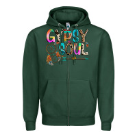 Sports Green gypsy soul Zipper Hoodie - texasbilliewilder