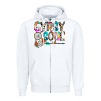 White gypsy soul Zipper Hoodie - texasbilliewilder
