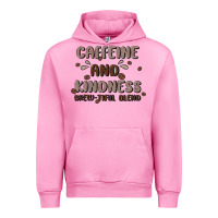 Fuchsia Pink caffeine & kindness Urban Hoodie - MaliasSmallBusiness