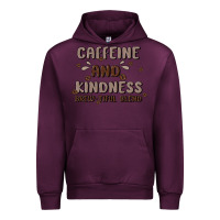Mauve Wine caffeine & kindness Urban Hoodie - MaliasSmallBusiness