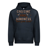 Navy caffeine & kindness Urban Hoodie - MaliasSmallBusiness
