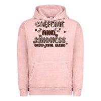 Pigment Salmon caffeine & kindness Urban Hoodie - MaliasSmallBusiness