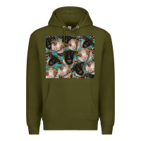 Army Green suffolk ewe and merino ram sheeps Premium Hoodie - BarkalooDesign