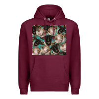 Burgundy suffolk ewe and merino ram sheeps Premium Hoodie - BarkalooDesign
