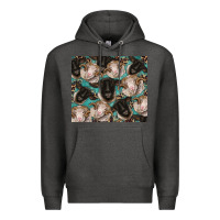 Charcoal Heather suffolk ewe and merino ram sheeps Premium Hoodie - BarkalooDesign