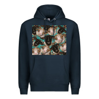 Navy suffolk ewe and merino ram sheeps Premium Hoodie - BarkalooDesign