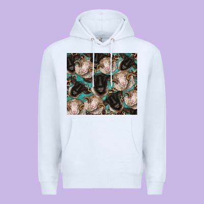 Suffolk Ewe And Merino Ram Sheeps Premium Hoodie Designed By Barkaloodesign