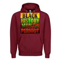 Burgundy black history month periodt Zipper Hoodie - Zillion Design Studio