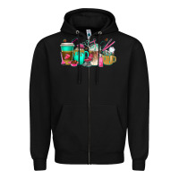 Black hair hustler coffee cups Zipper Hoodie - texasbilliewilder