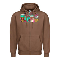 Chestnut hair hustler coffee cups Zipper Hoodie - texasbilliewilder