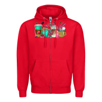 Red hair hustler coffee cups Zipper Hoodie - texasbilliewilder