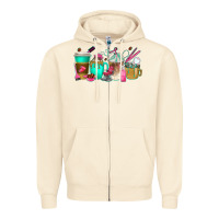 Sandshell hair hustler coffee cups Zipper Hoodie - texasbilliewilder