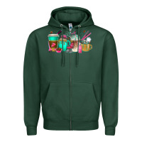 Sports Green hair hustler coffee cups Zipper Hoodie - texasbilliewilder