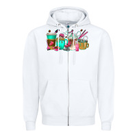 White hair hustler coffee cups Zipper Hoodie - texasbilliewilder