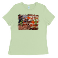 Matcha deer hunting target american flag  background Ladies Tee - BarkalooDesign