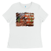 White deer hunting target american flag  background Ladies Tee - BarkalooDesign