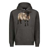 Charcoal Heather suffolk ewe Premium Hoodie - BarkalooDesign